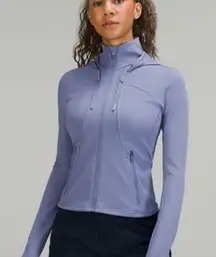 NWT Lululemon rain repellent run jacket running peri purple size 2