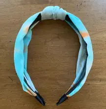 Blue Orange White Tie Dye Headband