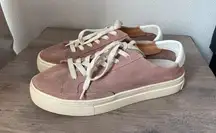 Soludos  Women’s Ibiza Platform Suede Sneakers Mauve Neutral Comfort Size 10