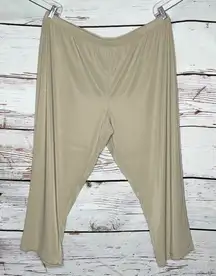 Susan Graver NWOT Size 3X Tan Modern Essentials Lustra Knit Pull On Crop Pants