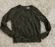 Melloday Green and Black Animal Print Sweater size small