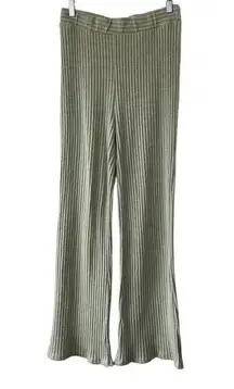 Altar'd State Caitlyn Ribbed Flares Flared Leg Pants Women's Size Medium Green