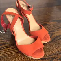 Gianni Bini Orange Heels with Ankle Strap