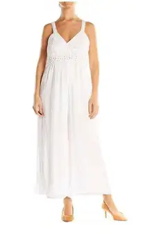 Japna White Crochet Bust Bohemian Jumpsuit