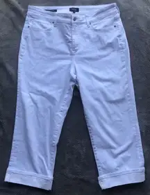 301. NYDJ Lift X tuck technology “Marilyn Crop” White Jeans size 12