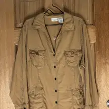 White Stag women’s linen Tan button down shirt size 22/24 w