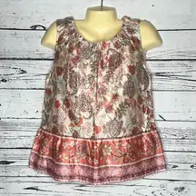 Christopher & Banks Petite NWT P/S Floral Print Peplum Hemline Tank Top Blouse