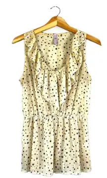 Peplum  Tank Top With Ruffle Neck M