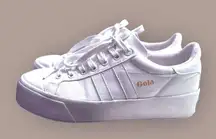 Gola Women's Orchid Platform White Canvas Sneaker Size 7