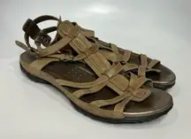 Ecco Groove Strappy‎ gladiator sandals women’s size 41 tan leather casual