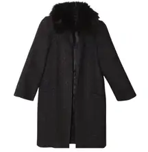 ZARA  coat with faux fur collar size S