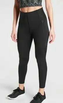 ATHLETA Stay Fly Reflective 7/8 Tights Small Tall Black Workout Gym Running Run