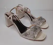 Badgley Mischka Clara Embellished Strap Evening Shoe