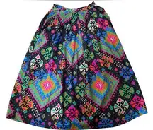 Rafaella  Vintage 90s Southwestern Western Tribal Native American Aztec Mid Skirt