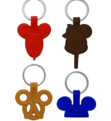 Disney Park Icons Silicone Key Chains Mickey Balloon Bar Ears Hat Pretzel