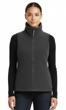 Calvin Klein Performance Fleece Full Zip Vest Size L Gray Athleisure Clean Girl