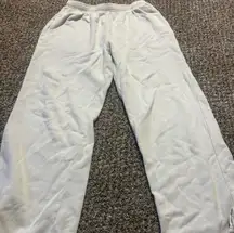 light grey wide-leg sweatpants