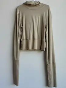 Lululemon Modal Fleece Long Sleeve Hoodie Trench Nude Tan Size XS 0/2 W3GEIS