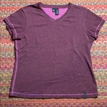 PURPLE REI V NECK BASIC COOLMAX TEE SHIRT