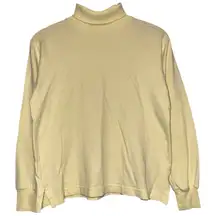 J. McLaughlin Vintage Women’s Size M Light Cream Yellow Cotton Turtleneck Top