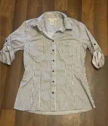 Covington Navy and White Striped Shirt