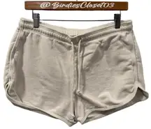 Reformation Cream Activewear Lounge Women's Organic Cotton Shorts Large