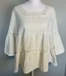 Chic White Women's Blouse with Textured Design