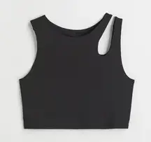H&M Move Black Cut Out Shoulder Sports Bra
