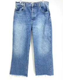 Boyish Jeans Women's Sz 31 The Ziggy Relaxed Straight Leg Medium Wash Cropped