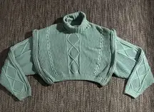 Anthropologie Mable turtle neck cable knit crop sweater