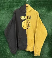 Nirvana Nevermind Grunge Band Split Dye Oversized Hoodie 3XL