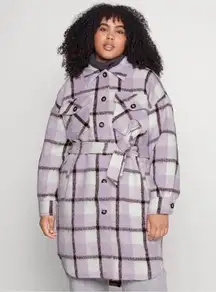 VERO MODA Elsie Long Check Coat Curve Size 22 NWT
