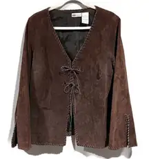 Vintage suede leather Brown Women's Bohemian Jacket