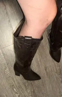 Dream Pairs Cowgirl Knee-High Brown Embroidered Pull-On Boots Women’s 8