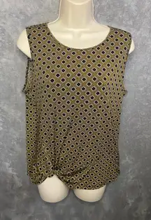 Jones‎ New York Signature Sleeveless Geometric Print Tank Top Women's Medium