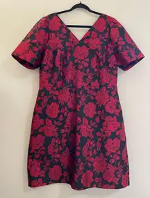 NWOT‎ Talbots Jacquard A-Line Rose Floral Dress - 16