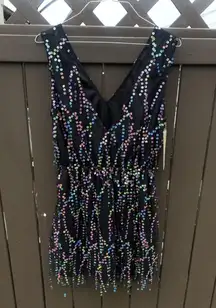 Southern Fried Chicks Shimmer Me Rainbow Sequin Dress Size M NWT