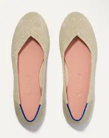 ROTHY’S The Flat in Light Gold Metallic women's Size 8 NWOT