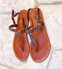 Dark Brown Braided Sandals