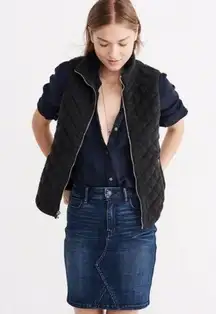 Fleece Quilted Vest - Black - M