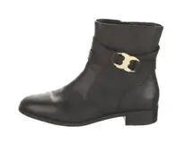 Tory Burch  'Gemini' Ankle Bootie Black Leather Size 9M Chelsea boots side zipper