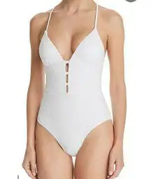 Red Carter  White Solid Twilight Jennifer One Piece Swimsuit Size 8 NWT