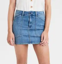 American American Eagle Hi-rise Mini Next Level Stretch Denim Jean Skirt