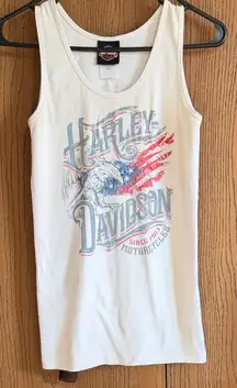 Harley-Davidson White Graphic Tank Top