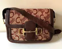 CELINE Horsebit Carriage Brown Leather Shoulder Bag