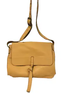 Kenneth‎ Cole mustard pebbled Leather Handbag Satchel crossbody Bag 11” x 12”