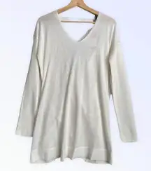 Revolve Vimmia White Shavasana Reversible Twist V-neck Open Back Sweater NWT