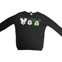 Disney Mickey Mouse Monster Faces Halloween Black Sweatshirt Size XS