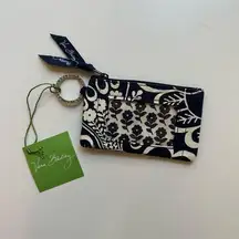 NWT - Vera Bradley Zipper ID Case with Keyring Twirly Birds Navy