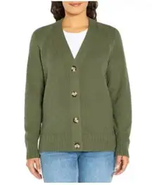 Gap NWT Womens  Button Down Waffle Knit Textured Cardigan Sweater in Clover - XXL